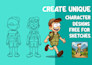 design a custom cartoon character with a unique and expressive style